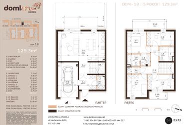 Rzut - Dom na sprzedaż 5 pokoi o powierzchni 129,3 m² - numer 18 w Domkove Widzew