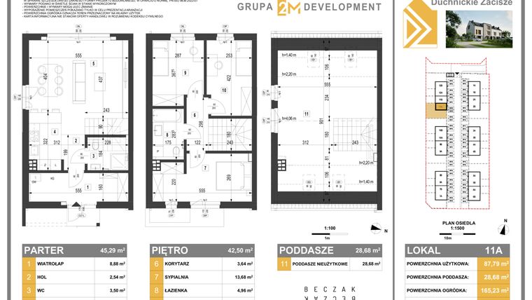 Rzut - Dom na sprzedaż 5 pokoi o powierzchni 116,47 m² - numer 11A w Duchnickie Zacisze