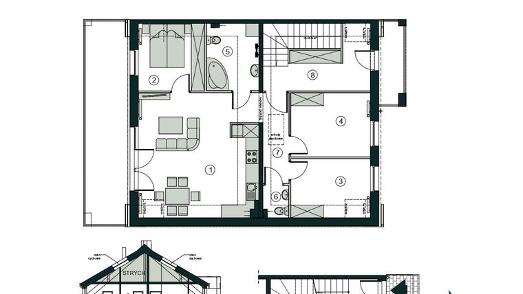 Rzut - Mieszkanie na sprzedaż 4 pokoje o powierzchni 91,74 m² - numer C2 w Aleja Wiśniowa Pogórze
