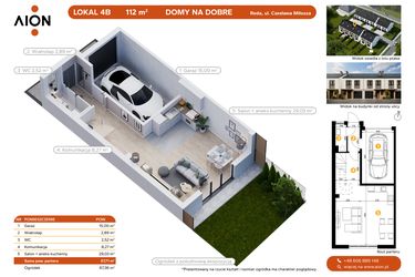 Rzut - Dom na sprzedaż 4 pokoje o powierzchni 112 m² - numer 4B w Domy na dobre - REDA