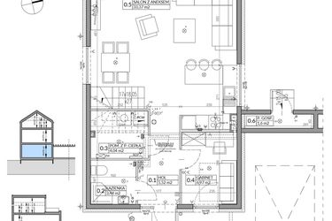 Rzut - Dom na sprzedaż 6 pokoi o powierzchni 143,34 m² - numer 11A w Wille przy Lesie etap III