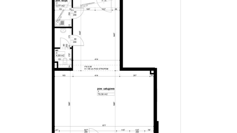 Rzut - Lokal użytkowy na sprzedaż 1 pokój o powierzchni 88,14 m² - numer B/3/0/1 w Malta Wołkowyska etap III