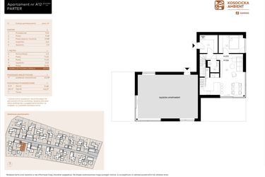Rzut - Mieszkanie na sprzedaż 5 pokoi o powierzchni 101,03 m² - numer A12 w Kosocicka Ambient