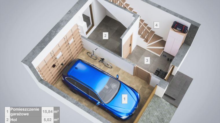 Rzut - Dom na sprzedaż 4 pokoje o powierzchni 89,91 m² - numer 8M.2 w Krasińskiego 2
