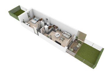Rzut - Mieszkanie na sprzedaż 2 pokoje o powierzchni 43,01 m² - numer N4.46 w Osiedle Narcyzowe