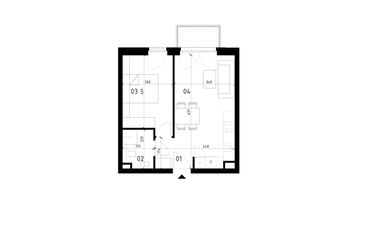 Rzut - Mieszkanie na sprzedaż 2 pokoje o powierzchni 38,23 m² - numer 19 w Traugutta