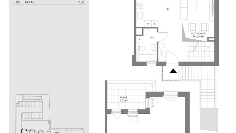 Rzut - Mieszkanie na sprzedaż 2 pokoje o powierzchni 74,2 m² - numer 16.2 w Przystań Sobieszewo