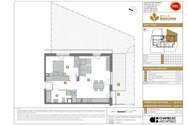 Rzut - Mieszkanie na sprzedaż 2 pokoje o powierzchni 52,93 m² - numer C.1 w Wille Biskupin