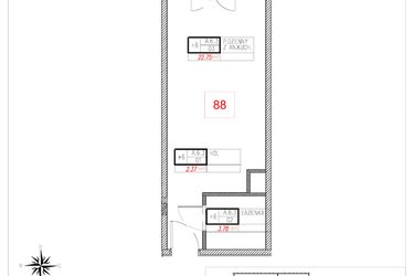 Rzut - Mieszkanie na sprzedaż 1 pokój o powierzchni 28,9 m² - numer A6.3 w Rezydencja Ogród Saski etap I i II