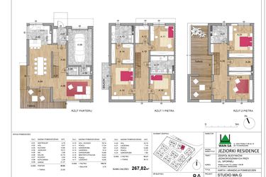 Rzut - Dom na sprzedaż 6 pokoi o powierzchni 267,82 m² - numer 8A w Jeziorki Residence