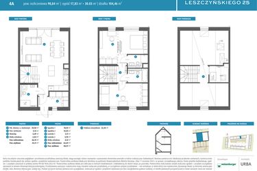 Rzut - Dom na sprzedaż 3 pokoje o powierzchni 91,12 m² - numer 4a w Leszczyńskiego 25
