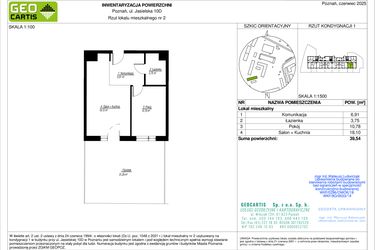 Rzut - Mieszkanie na sprzedaż 2 pokoje o powierzchni 39,54 m² - numer 10D/2 w Jasielska 8C etap II