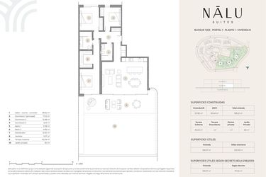 Rzut - Mieszkanie na sprzedaż 3 pokoje o powierzchni 154,9 m² - numer 111B w Nalu Suites