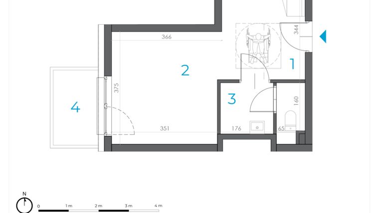 Rzut - Lokal użytkowy na sprzedaż 1 pokój o powierzchni 28,46 m² - numer 3.B.03 w Incepti Gaj 2