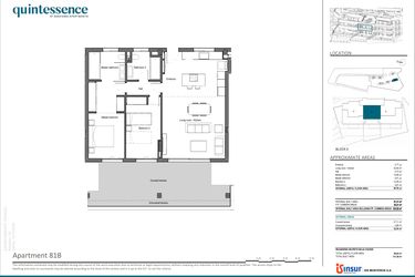 Rzut - Mieszkanie na sprzedaż 2 pokoje o powierzchni 80,59 m² - numer 81B w Quintessence - Marbella