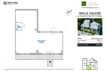 Rzut - Lokal użytkowy na sprzedaż 1 pokój o powierzchni 107,53 m² - numer L6 w Willa Zalesie