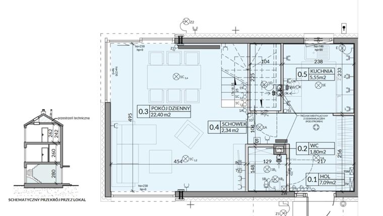 Rzut - Dom na sprzedaż 5 pokoi o powierzchni 116,81 m² - numer 4 w Wille Stolema