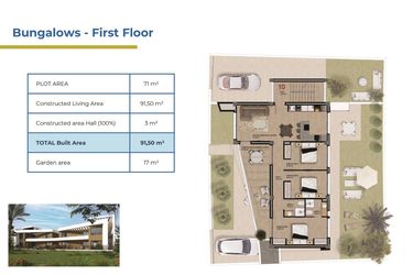 Rzut - Mieszkanie na sprzedaż 3 pokoje o powierzchni 111,5 m² - numer 7-1 w Apartamenty w Orihuela - 73289875