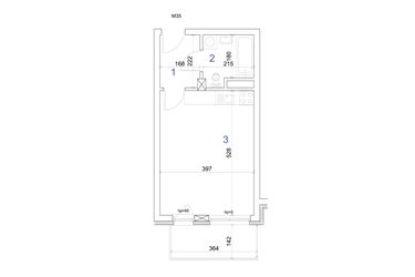 Rzut - Mieszkanie na sprzedaż 1 pokój o powierzchni 28,74 m² - numer 6.35 w Mierzeja Wiślana etap IV