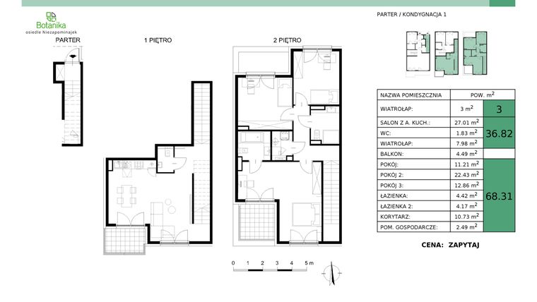 Rzut - Mieszkanie na sprzedaż 4 pokoje o powierzchni 109,82 m² - numer 6-M2 w Osiedle Niezapominajek