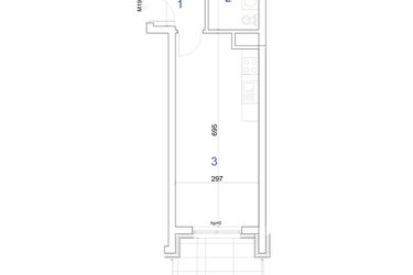 Rzut - Mieszkanie na sprzedaż 1 pokój o powierzchni 31,41 m² - numer 6A.19 w Mierzeja Wiślana etap IV