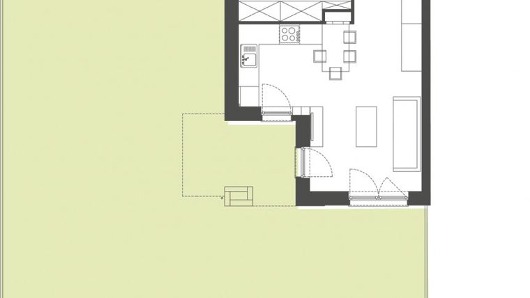 Rzut - Mieszkanie na sprzedaż 2 pokoje o powierzchni 48,51 m² - numer R-V-17-5 w os. Dąbrówka – Leśna Polana