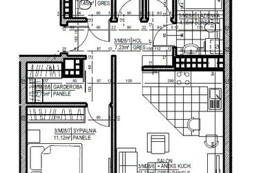 Rzut - Mieszkanie na sprzedaż 4 pokoje o powierzchni 64,99 m² - numer 29 w Staroniwskie Sady etap II