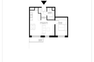 Rzut - Mieszkanie na sprzedaż 2 pokoje o powierzchni 43,13 m² - numer B6.9 w Stacja Augustów B