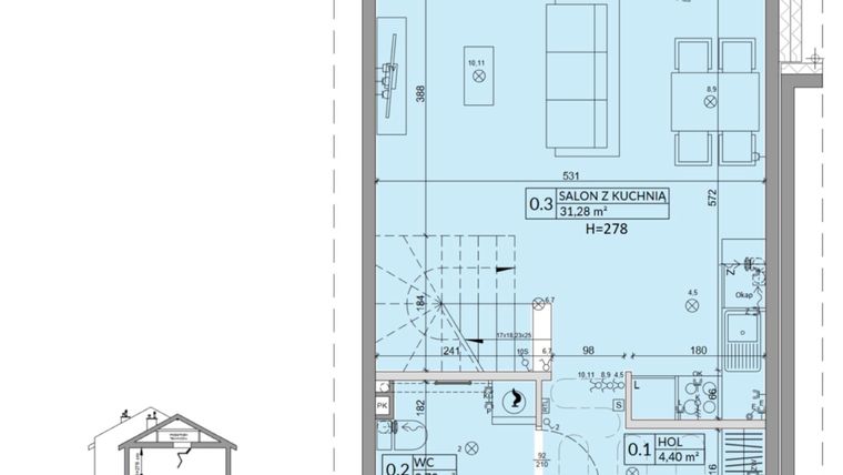 Rzut - Dom na sprzedaż 4 pokoje o powierzchni 77,99 m² - numer 9B w Osiedle Słoneczne
