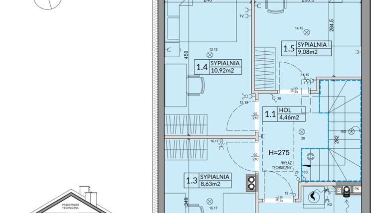 Rzut - Dom na sprzedaż 4 pokoje o powierzchni 82,07 m² - numer 32B w Nova Magdalenka 7 etap IV-VI