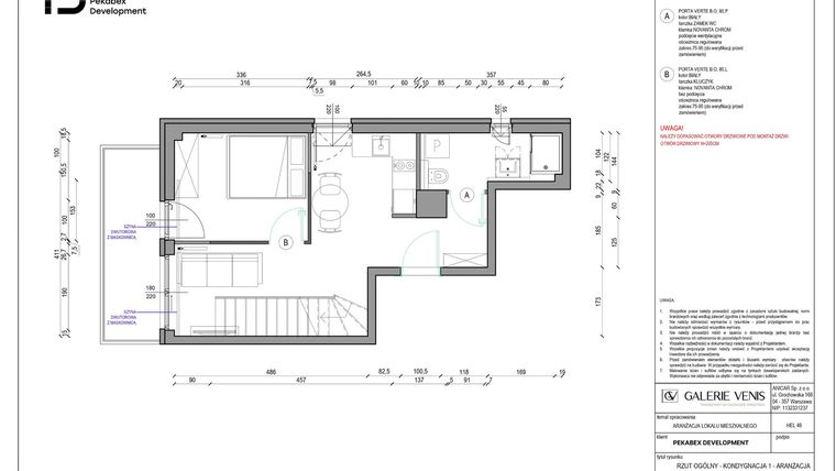 Rzut - Mieszkanie na sprzedaż 1 pokój o powierzchni 56,98 m² - numer M48 w Apartamenty Casa Baia