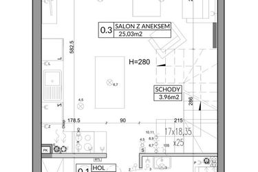 Rzut - Dom na sprzedaż 3 pokoje o powierzchni 72,9 m² - numer 12A w Nova Magdalenka 6
