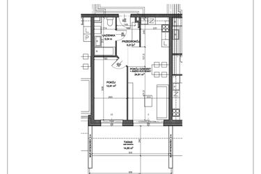 Rzut - Mieszkanie na sprzedaż 2 pokoje o powierzchni 48,21 m² - numer N.A.00.03 w Nobilis