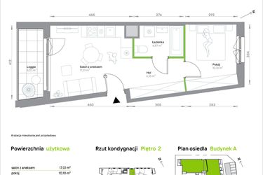 Rzut - Mieszkanie na sprzedaż 2 pokoje o powierzchni 37,83 m² - numer A/2/42 w Krakowska Vita