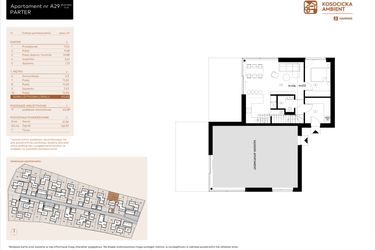Rzut - Mieszkanie na sprzedaż 5 pokoi o powierzchni 101,03 m² - numer A29 w Kosocicka Ambient