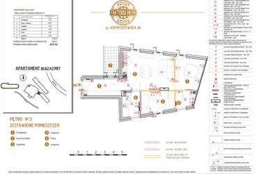 Rzut - Mieszkanie na sprzedaż 3 pokoje o powierzchni 62,37 m² - numer B1.B2.P2.M17 w Faktoria Młyn
