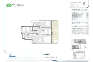 Rzut - Mieszkanie na sprzedaż 3 pokoje o powierzchni 100,36 m² - numer 189 w Valonia - Alicante