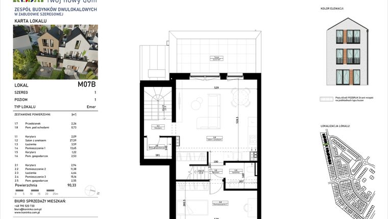 Rzut - Mieszkanie na sprzedaż 4 pokoje o powierzchni 95,88 m² - numer 7.B w Osiedle Koninko