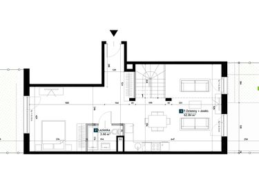 Rzut - Mieszkanie na sprzedaż 1 pokój o powierzchni 116,91 m² - numer AA0007 w Viva Cité 2
