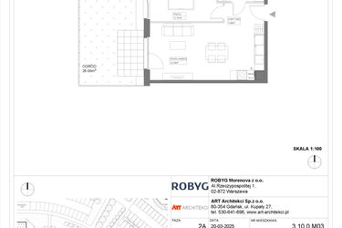 Rzut - Mieszkanie na sprzedaż 1 pokój o powierzchni 42,48 m² - numer 3.10.0M03 w Szumilas etap III