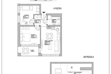 Rzut - Mieszkanie na sprzedaż 2 pokoje o powierzchni 68,34 m² - numer M28 w Ogrody Reymonta