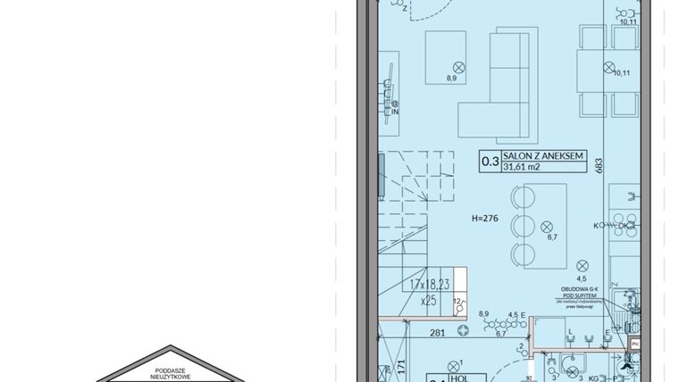 Rzut - Mieszkanie na sprzedaż 4 pokoje o powierzchni 82,75 m² - numer 54B w Domy na Witosa etap 2A i 2B