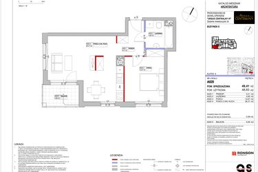 Rzut - Mieszkanie na sprzedaż 2 pokoje o powierzchni 49,41 m² - numer 8.A020 w Ursus Centralny etap VI