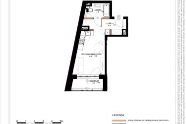 Rzut - Mieszkanie na sprzedaż 1 pokój o powierzchni 27,36 m² - numer A.1.13 w Daszyńskiego Square etap 1