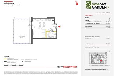 Rzut - Mieszkanie na sprzedaż 1 pokój o powierzchni 30,22 m² - numer 59 w Nova Viva Garden 7