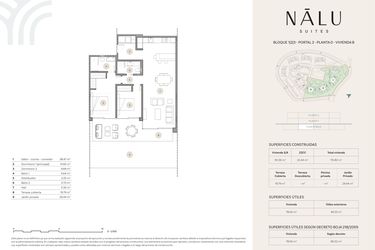 Rzut - Mieszkanie na sprzedaż 2 pokoje o powierzchni 112,47 m² - numer 320B w Nalu Suites