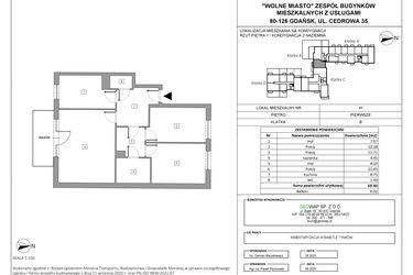 Rzut - Mieszkanie na sprzedaż 3 pokoje o powierzchni 69,4 m² - numer 41 w Wolne Miasto etap VII