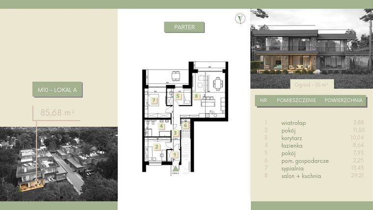 Rzut - Mieszkanie na sprzedaż 3 pokoje o powierzchni 85,68 m² - numer M10-1 w Morelife Apartments etap I i II