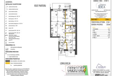 Rzut - Mieszkanie na sprzedaż 3 pokoje o powierzchni 53,7 m² - numer 7-L1 w Osiedle Idea etap II