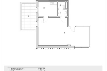 Rzut - Lokal użytkowy na sprzedaż 1 pokój o powierzchni 63,1 m² - numer H3-U-1-3 w Heyki City